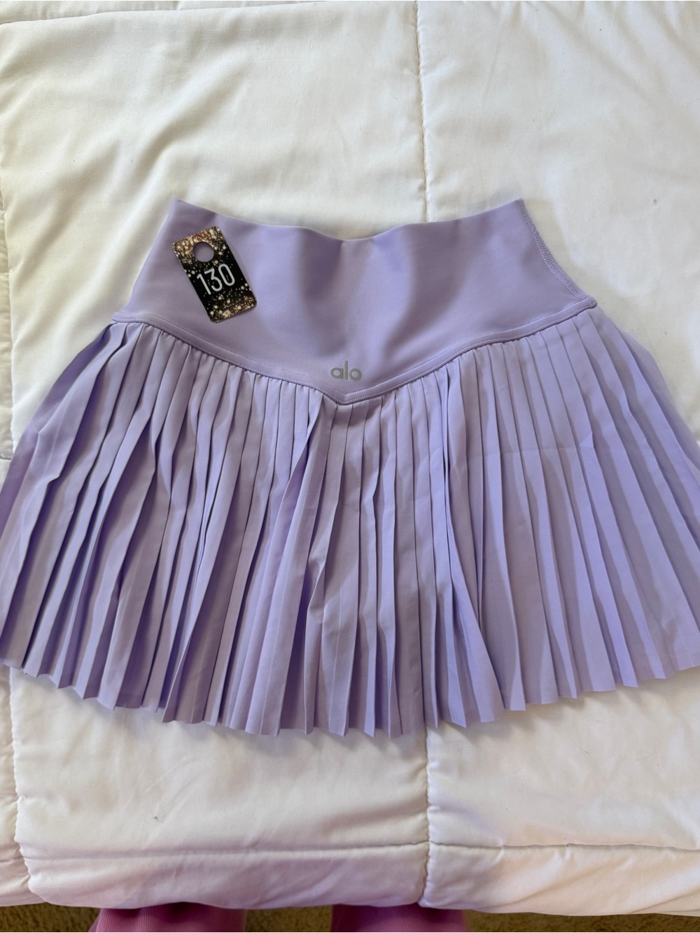 130 ALO Yoga Grand Slam Tennis Skirt in a light lavender
